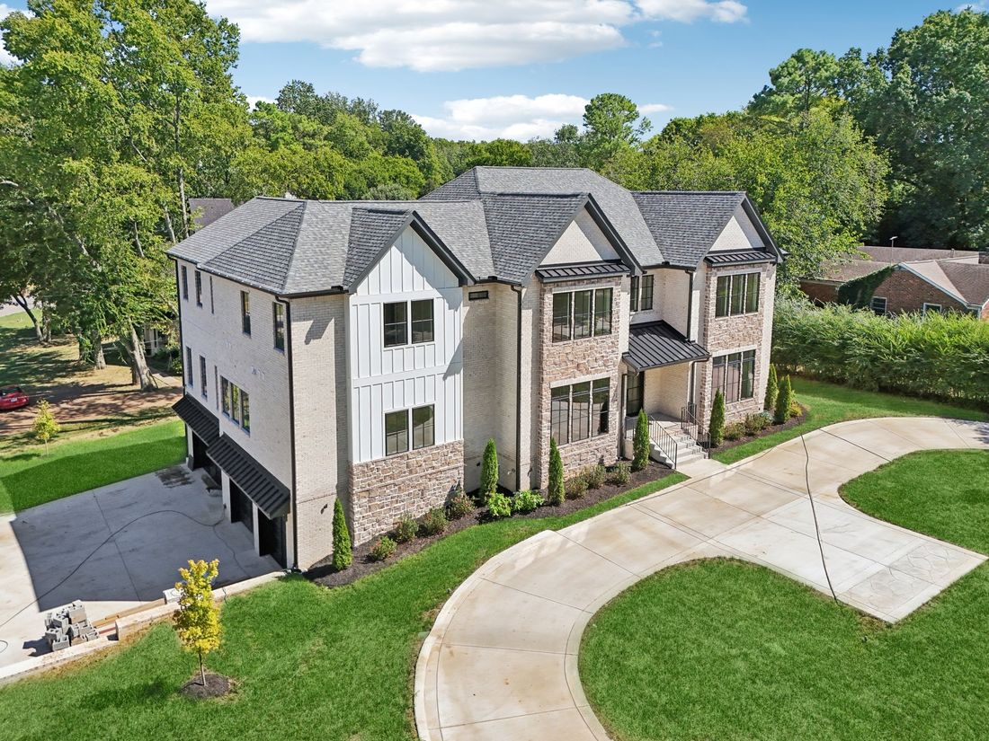 3916 Albert, Nashville — aerial view of the completed home