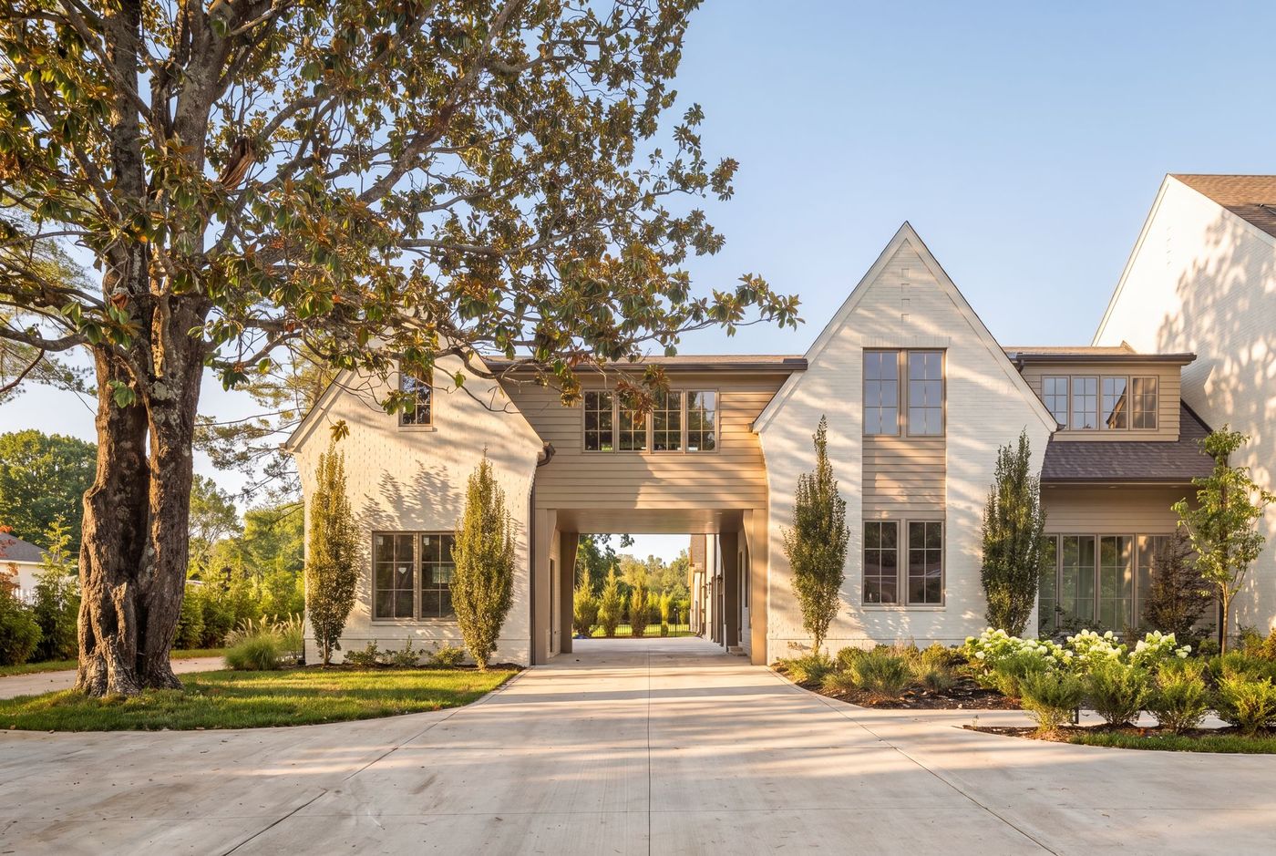 Breezeway and entry court at a completed Shepherd Group residence