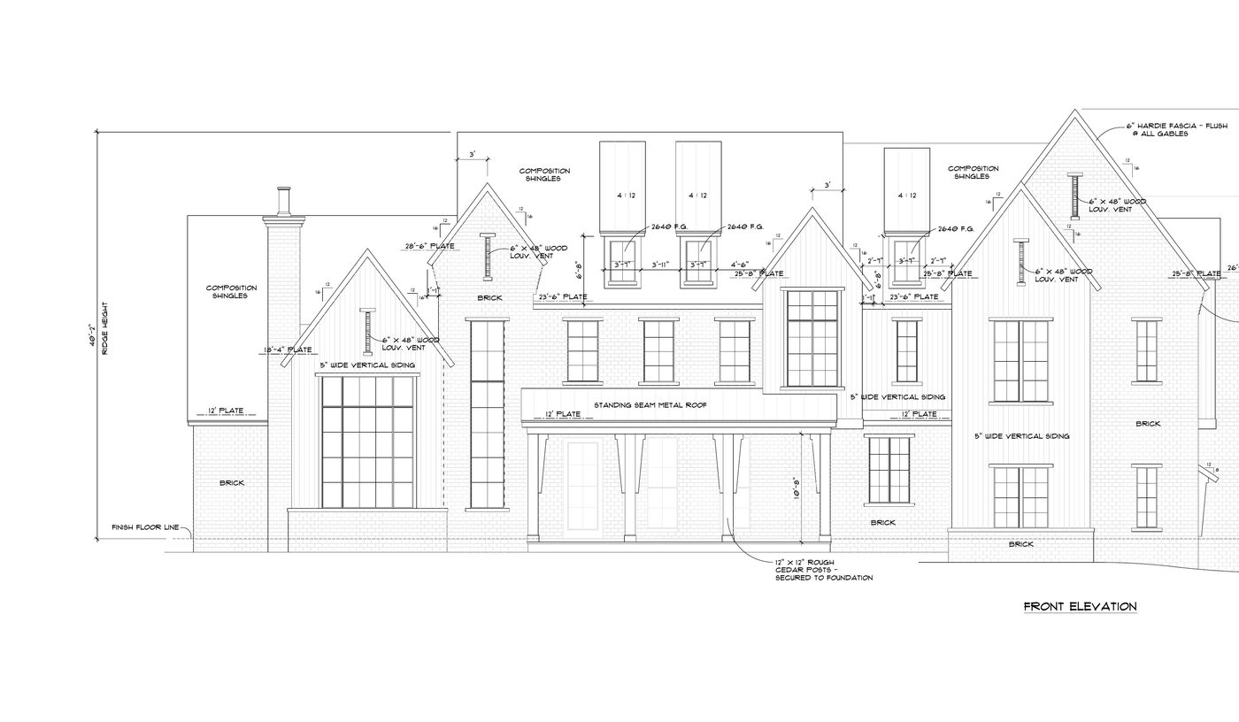 706 Davis Drive — front elevation drawing from the plan set