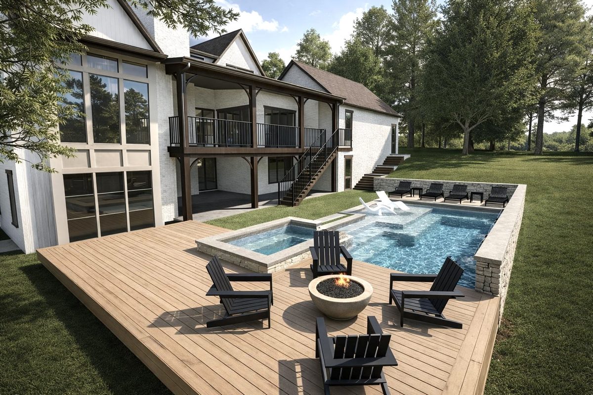1211 Jefferson Davis Memorial Drive — rendering of the rear elevation and pool